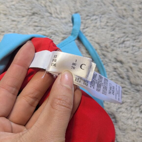 La Perla Luxury Swimsuit One Piece Red Blue Reversible Size US 32C - Picture 6 of 9